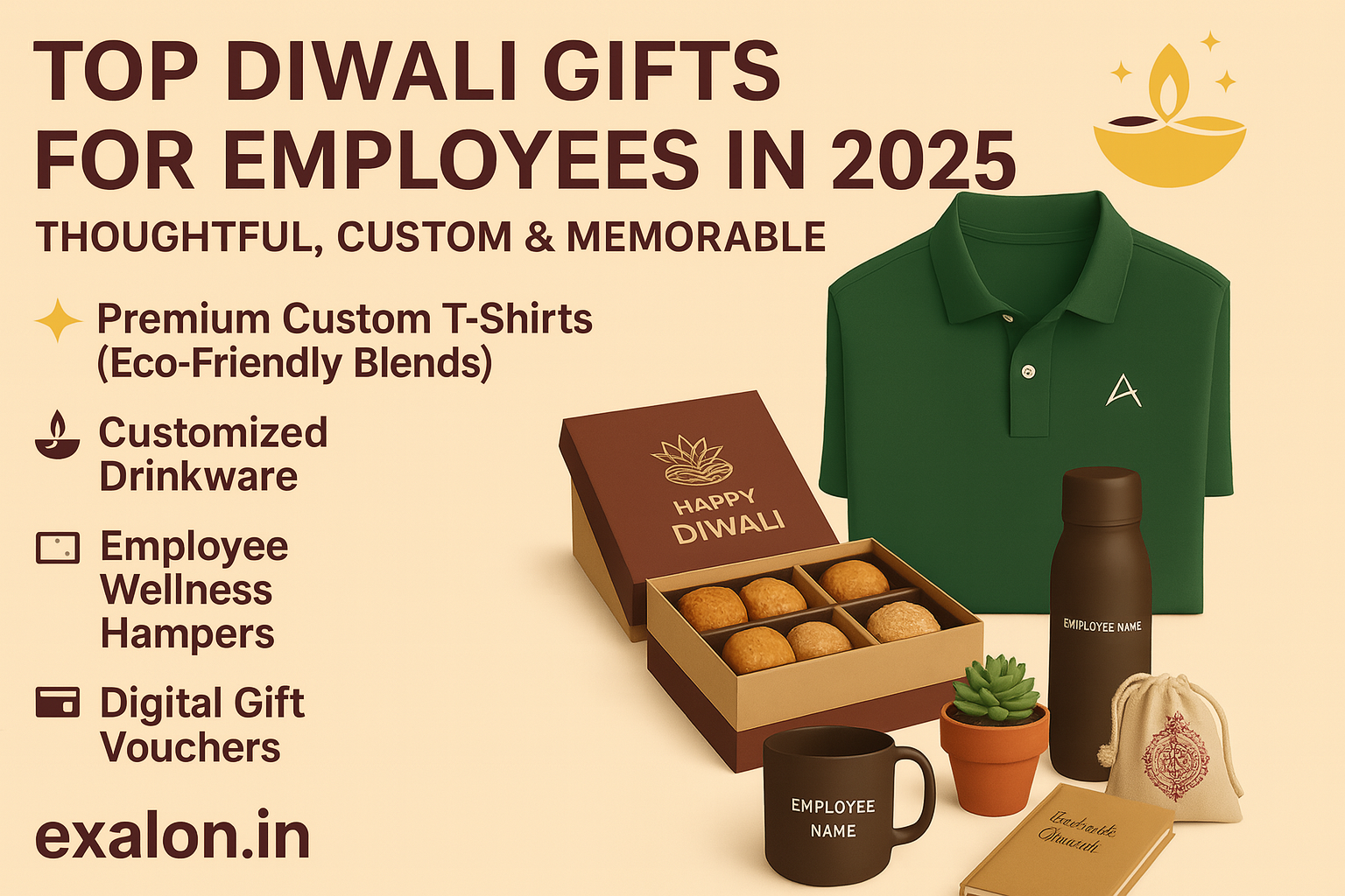 Top Diwali Gifts for Employees 2025 by Exalon – Custom Eco-Friendly Corporate Hampers