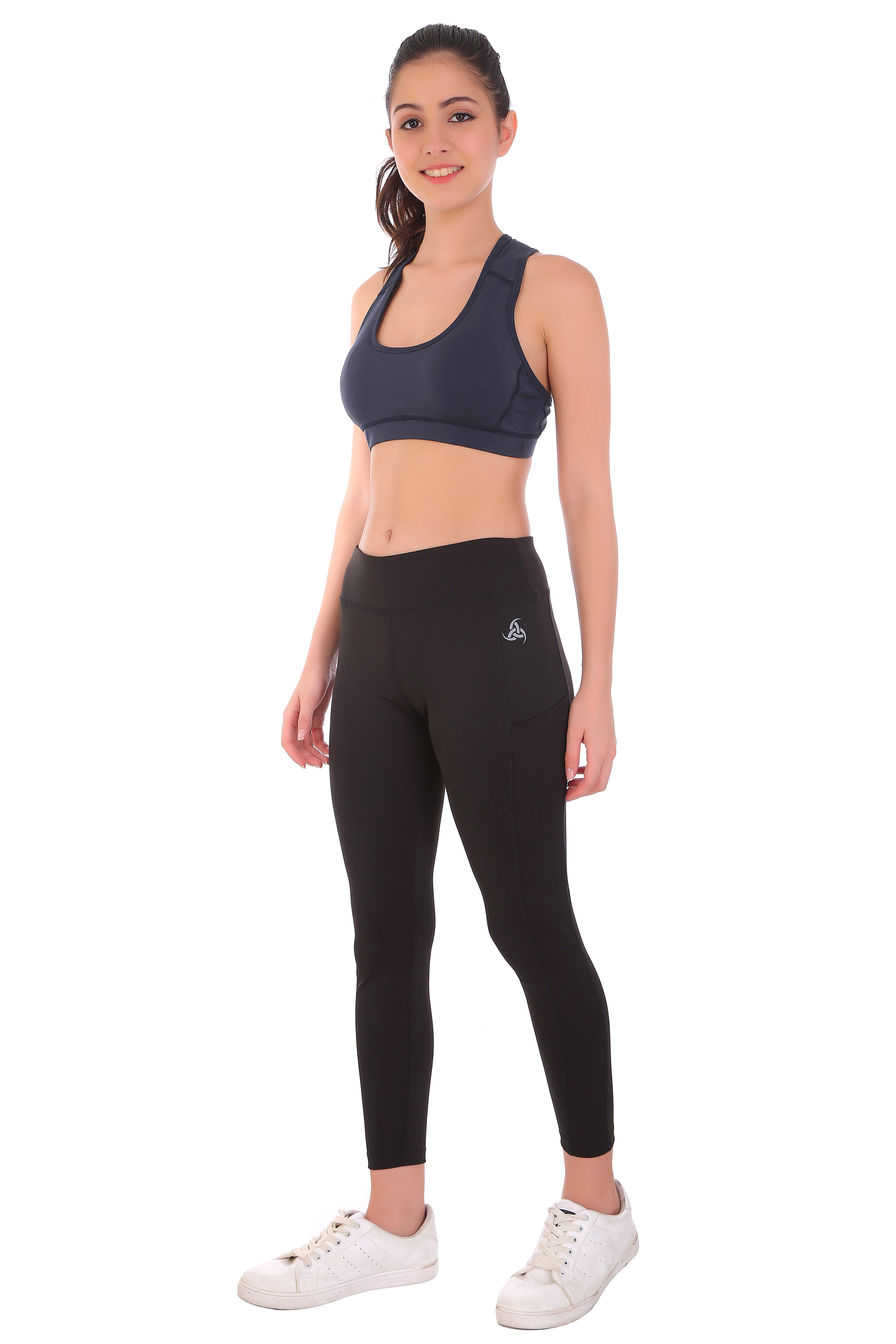 Women’s Stretchable Leggings | Quick-Dry | 4-Way Stretch | Reflective Logo | Full Length | Polyester-Lycra Blend | Multiple Colors